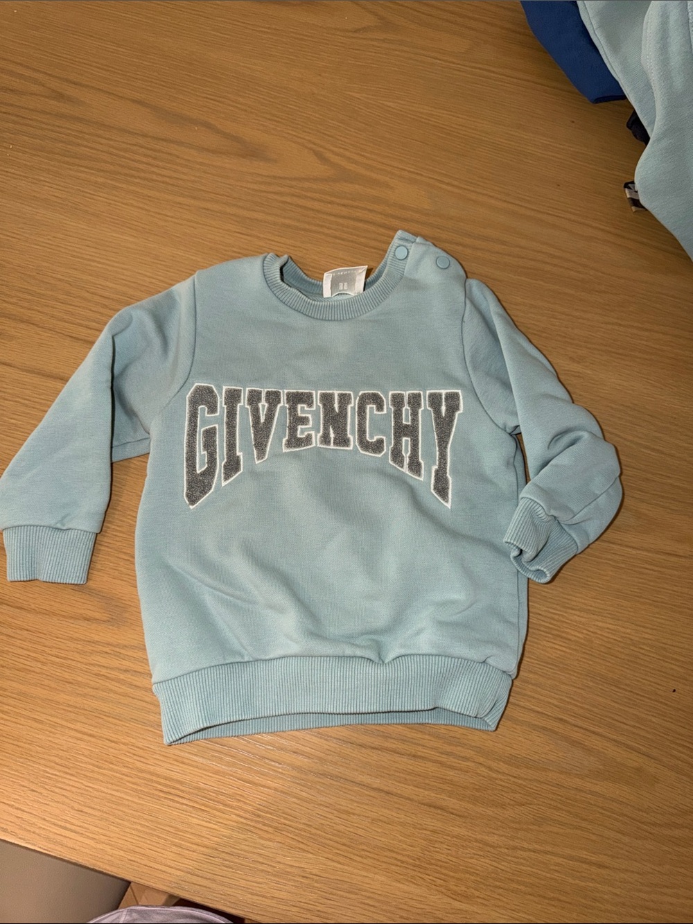 Givenchy Baby Sweatshirt in Pale Blue with Grey Logo